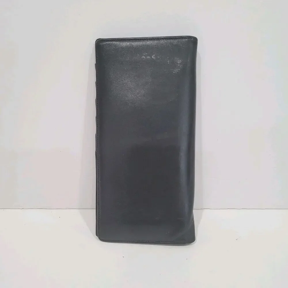 Montblanc Meisterstuck Men's Leather Black Wallet Card Bill Holder Long Bifold